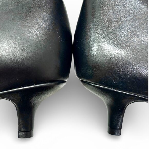 AZALEA WANG MOSHE BLACK KITTEN HEEL BOOT - Picture 5 of 7